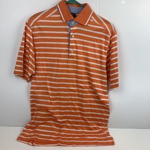 Paul & Shark Yachting Polo Short Sleeve Shirt Top Men Large Orange Striped